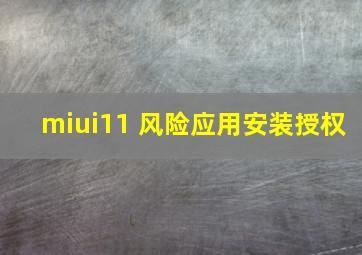 miui11 风险应用安装授权